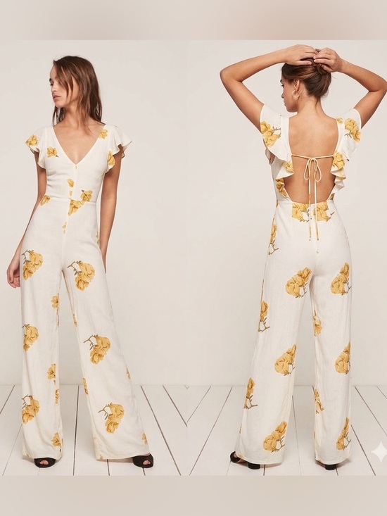 Reformation Pants - REFORMATION cozumel wide leg jumpsuit